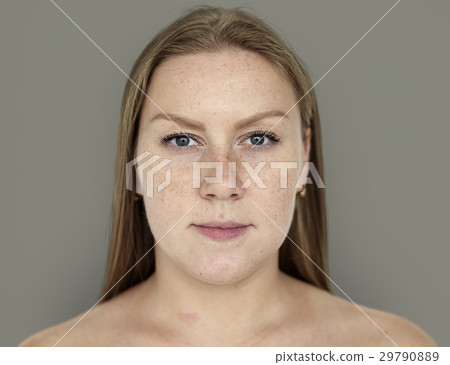 Woman Ginger Hair Bare Chest Portrait Woman Ginger Hair Bare Chest Portrait 29790889