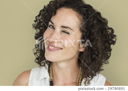 Caucasian Woman Winking Smiling Caucasian Woman Winking Smiling 29790891