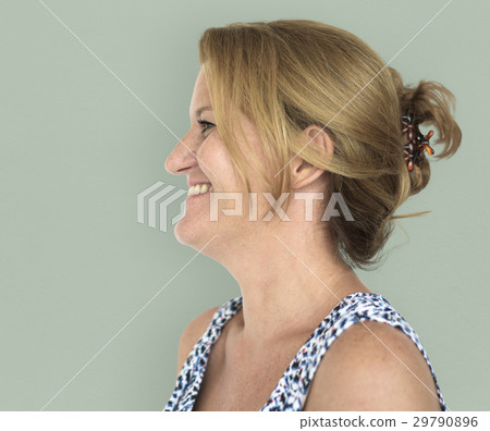 Caucasian Woman Casual Smiling Side Caucasian Woman Casual Smiling Side 29790896