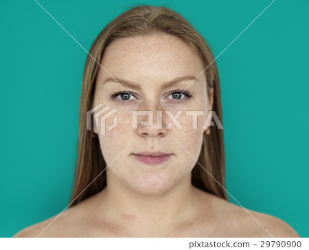 Woman Ginger Hair Bare Chest Portrait Woman Ginger Hair Bare Chest Portrait 29790900