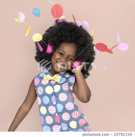 African Descent Child Headphones Music African Descent Child Headphones Music 29792159