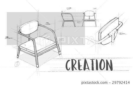 Armchair furniture sketch plan draft Armchair furniture sketch plan draft 29792414