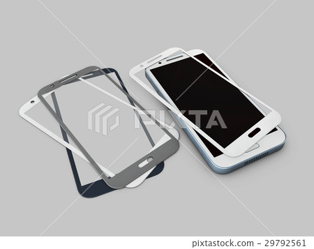 Screen Protector Glass. 3d illustration of 29792561