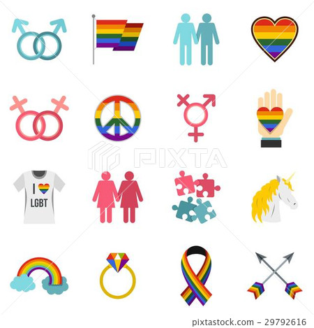 Lgbt set flat icons Lgbt set flat icons 29792616