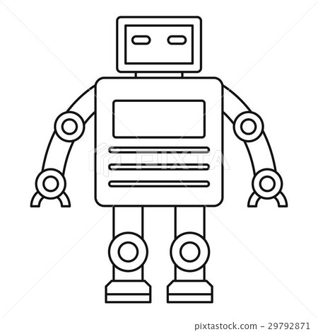 Robot with a square head icon, outline style Robot with a square head icon, outline style 29792871