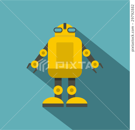 Yellow machine icon, flat style - Stock Illustration [29792882] - PIXTA
