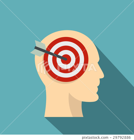 Target goal in human head icon, flat style Target goal in human head icon, flat style 29792886