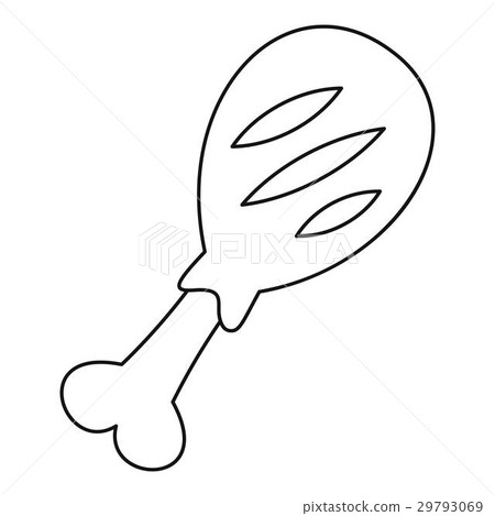 Chicken meat on the bone icon, outline style 29793069