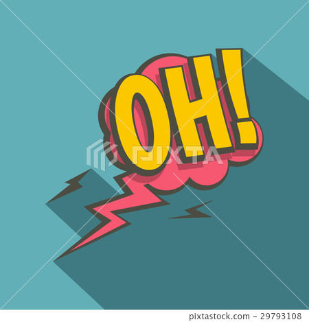 Oh, comic text speech bubble icon, flat style 29793108