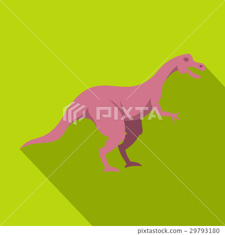 Pink hypsilophodon dinosaur icon, flat style Pink hypsilophodon dinosaur icon, flat style 29793180