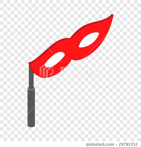 Red theatrical mask isometric icon 29793352