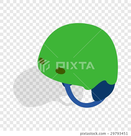 Green ski helmet isometric icon 29793451
