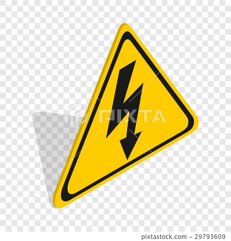 High voltage sign isometric icon 29793609