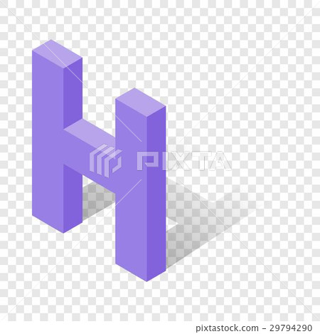 H letter in isometric 3d style with shadow 29794290
