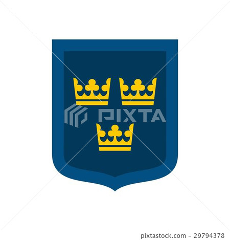 Coat of arms of Sweden icon, flat style 29794378
