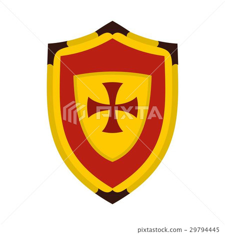 Shield with cross icon, flat style Shield with cross icon, flat style 29794445