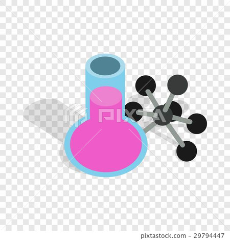 Test flask and molecule structure isometric icon Test flask and molecule structure isometric icon 29794447