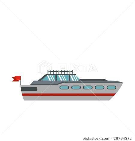Big yacht icon, flat style - Stock Illustration [29794572] - PIXTA