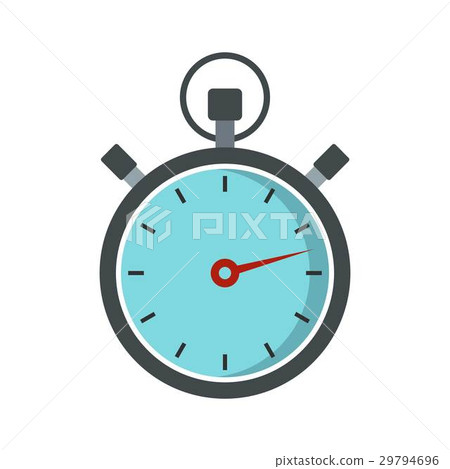Gray stopwatch icon, flat style - Stock Illustration [29794696] - PIXTA