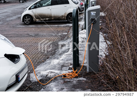 Charging an electric car with the power cable  29794987