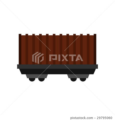 Cargo wagon icon, flat style Cargo wagon icon, flat style 29795060