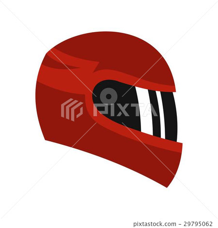 Red racing helmet icon, flat style - Stock Illustration [29795062] - PIXTA