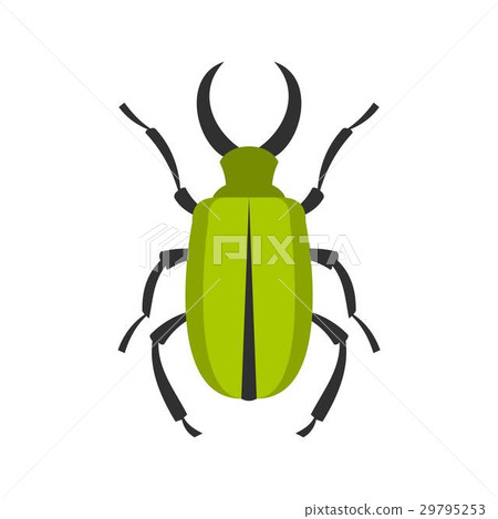 Green bug icon, flat style 29795253