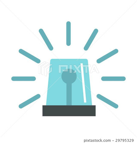 Blue flashing emergency light icon, flat style 29795329