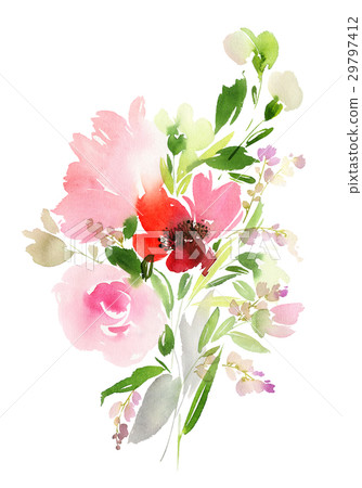 Flowers watercolor illustration Flowers watercolor illustration 29797412