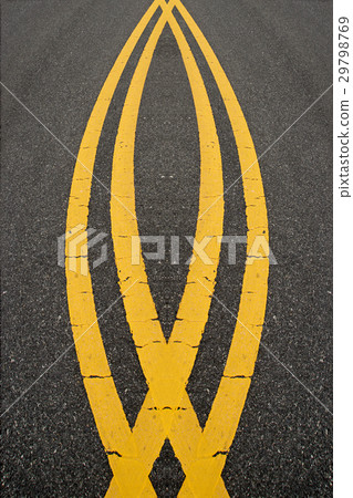 The yellow traffic lines 29798769