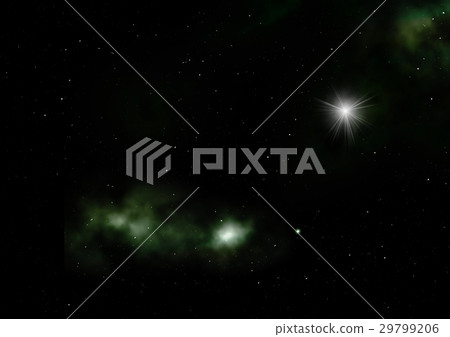 Star field in space and a nebulae. 3D rendering Star field in space and a nebulae. 3D rendering 29799206