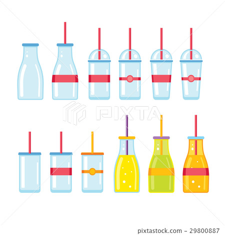 Bottle Glass Cup icons set 29800887
