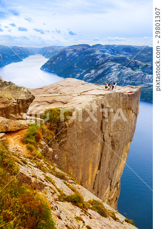 Cliff Preikestolen in fjord Lysefjord - Norway 29801307