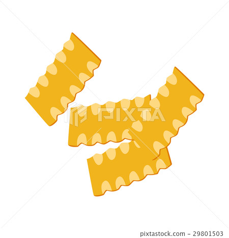 Mafaldine pasta. Uncooked italian pasta, macaroni 29801503
