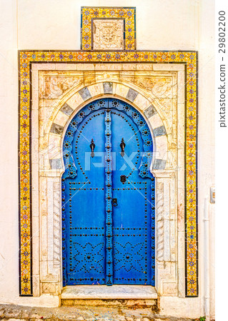 Traditional old painted door in a historical Traditional old painted door in a historical 29802200