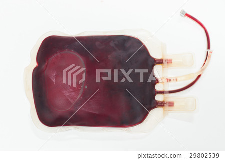 Closeup red blood bag on white background 29802539