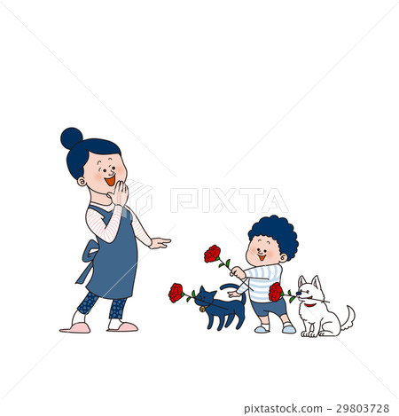 母親節圖像男孩和寵物 29803728