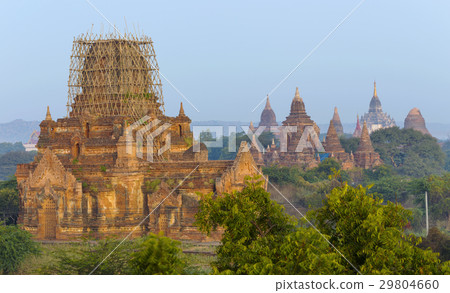 Bagan temple during golden hour Bagan temple during golden hour 29804660