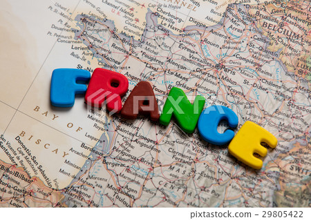 photo of map of France and colorful letters photo of map of France and colorful letters 29805422