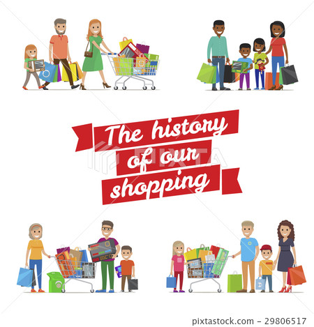 The History of our Family Shopping Vector Poster 29806517