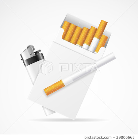 Realistic Template Blank White Cigarette Pack with 29806665