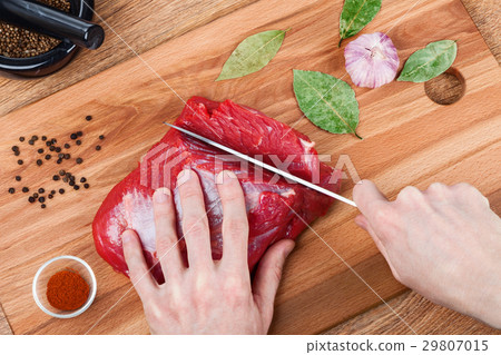 Slicing Raw Meat Slicing Raw Meat 29807015