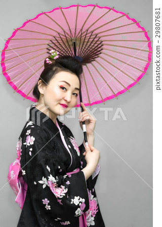 beautiful geisha with parasol beautiful geisha with parasol 29807681