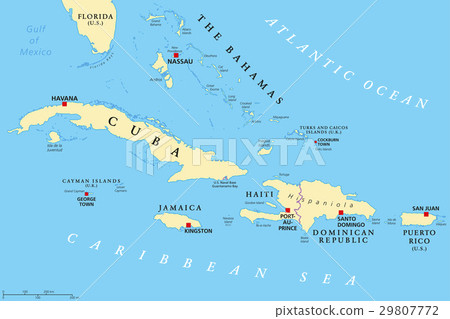 Greater Antilles political map 29807772
