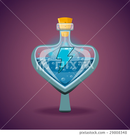 Bottle of magic elixir with energy symbol Bottle of magic elixir with energy symbol 29808348