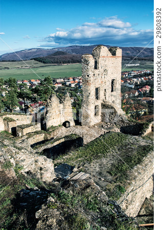 View from ruins of Divin castle, Slovakia, filter View from ruins of Divin castle, Slovakia, filter 29808392