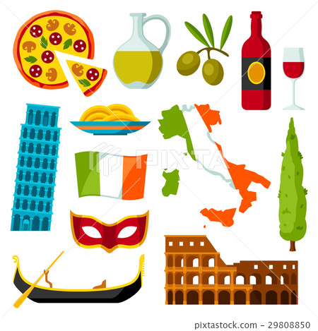 Italy icons set. Italian symbols and objects 29808850