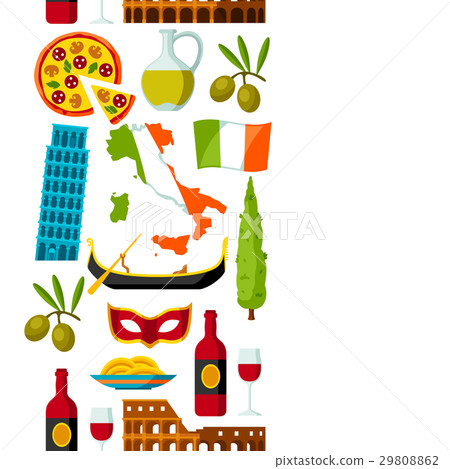 Italy seamless pattern. Italian symbols and Italy seamless pattern. Italian symbols and 29808862