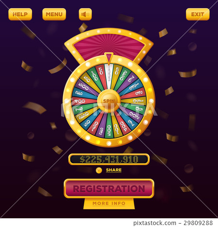 Casino menu web design with wheel of fortune 29809288