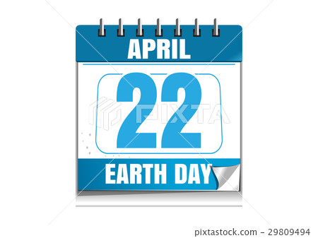 Earth Day date in the calendar. 22 April 29809494